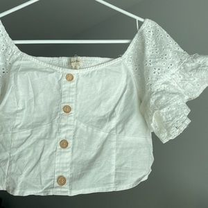 White Crop Milkmaid Corset style Top